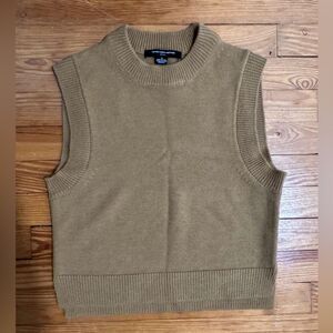 French Connection Ribbed Sleeveless Knit Vest - Camel Brown